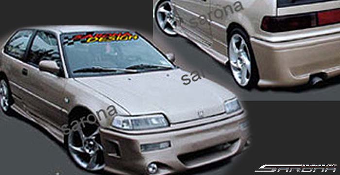 Custom Honda Civic  Hatchback Side Skirts (1988 - 1991) - $356.00 (Part #HD-013-SS)